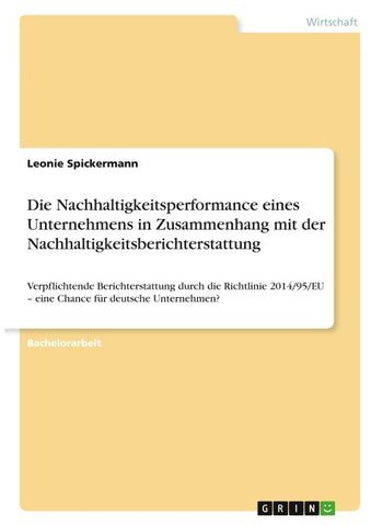 Die Nachhaltigkeitsperformance eines Unternehmens in Zusammenhang mit der Nachhaltigkeitsberichterstattung