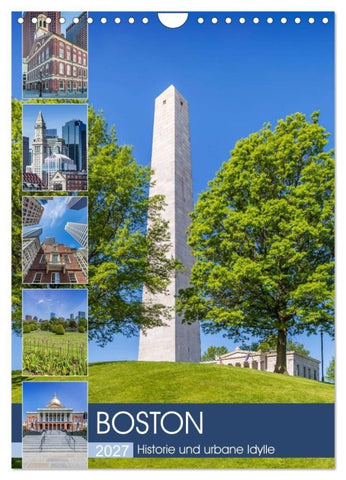 BOSTON Historie und urbane Idylle (Wandkalender 2027 DIN A4 hoch), CALVENDO Monatskalender