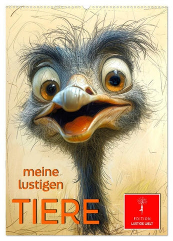 Meine lustigen Tiere (Wandkalender 2027 DIN A2 hoch), CALVENDO Monatskalender