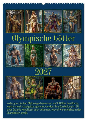 Olympische Götter (Wandkalender 2027 DIN A2 hoch), CALVENDO Monatskalender