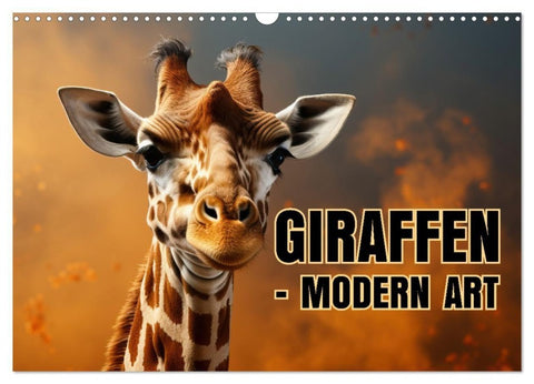 GIRAFFEN - Modern Art (Wandkalender 2027 DIN A3 quer), CALVENDO Monatskalender