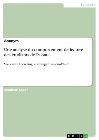 Une analyse du comportement de lecture des étudiants de Passau