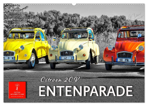 Citroën 2CV - Entenparade (Wandkalender 2026 DIN A2 quer), CALVENDO Monatskalender