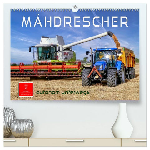 Mähdrescher - autonom unterwegs (hochwertiger Premium Wandkalender 2027 DIN A2 quer), Kunstdruck in Hochglanz