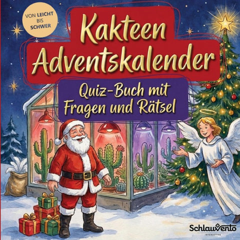 Kakteen-Adventskalender: Quiz-Buch mit Fragen und Rätsel