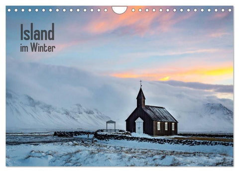 Island im Winter (Wandkalender 2026 DIN A4 quer), CALVENDO Monatskalender