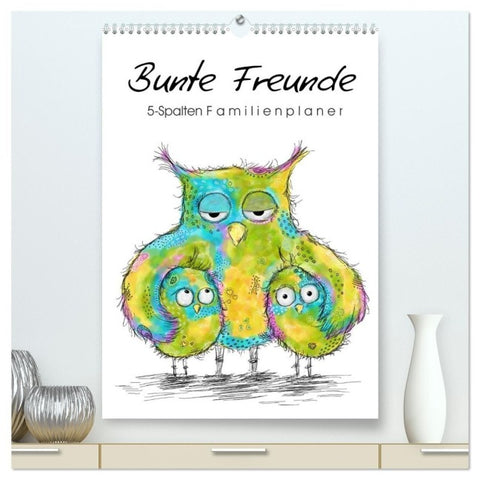 Bunte Freunde (hochwertiger Premium Wandkalender 2027 DIN A2 hoch), Kunstdruck in Hochglanz