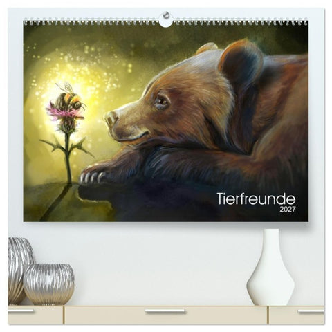 Tierfreunde (hochwertiger Premium Wandkalender 2027 DIN A2 quer), Kunstdruck in Hochglanz