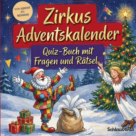 Zirkus-Adventskalender: Quiz-Buch mit Fragen und Rätsel