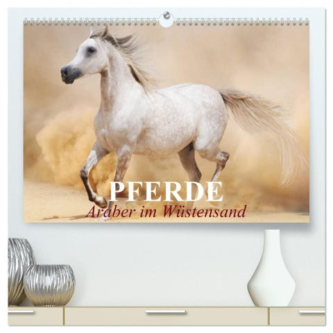 Pferde ¿ Araber im Wüstensand (hochwertiger Premium Wandkalender 2027 DIN A2 quer), Kunstdruck in Hochglanz