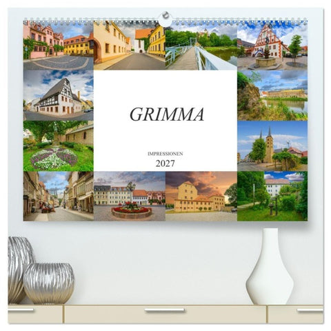 Grimma Impressionen (hochwertiger Premium Wandkalender 2027 DIN A2 quer), Kunstdruck in Hochglanz