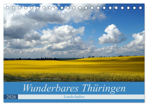 Wunderbares Thüringen - Landschaften (Tischkalender 2026 DIN A5 quer), CALVENDO Monatskalender