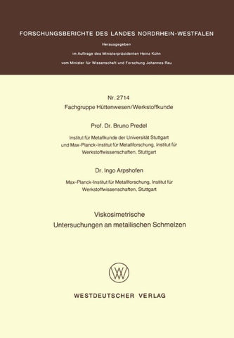 Viskosimetrische Untersuchungen an metallischen Schmelzen