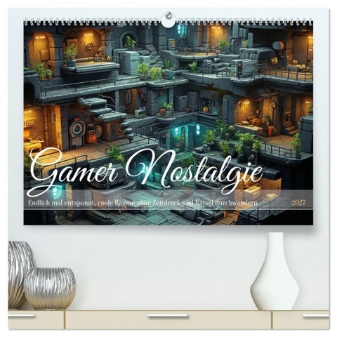 Gamer Nostalgie (hochwertiger Premium Wandkalender 2027 DIN A2 quer), Kunstdruck in Hochglanz
