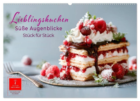 Lieblingskuchen - Süße Augenblicke (Wandkalender 2027 DIN A2 quer), CALVENDO Monatskalender