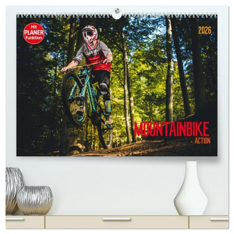 Mountainbike Action (hochwertiger Premium Wandkalender 2026 DIN A2 quer), Kunstdruck in Hochglanz