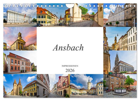 Ansbach Impressionen (Wandkalender 2026 DIN A4 quer), CALVENDO Monatskalender