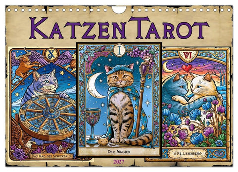 Katzentarot (Wandkalender 2027 DIN A4 quer), CALVENDO Monatskalender