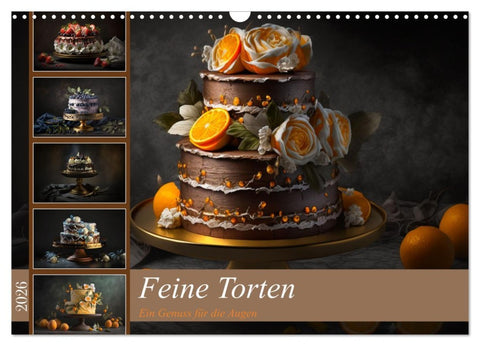 Feine Torten (Wandkalender 2026 DIN A3 quer), CALVENDO Monatskalender