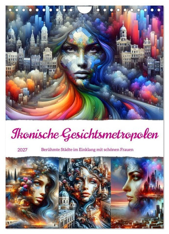 Ikonische Gesichtsmetropolen (Wandkalender 2027 DIN A4 hoch), CALVENDO Monatskalender