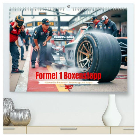 Formel 1 Boxenstopp (hochwertiger Premium Wandkalender 2027 DIN A2 quer), Kunstdruck in Hochglanz