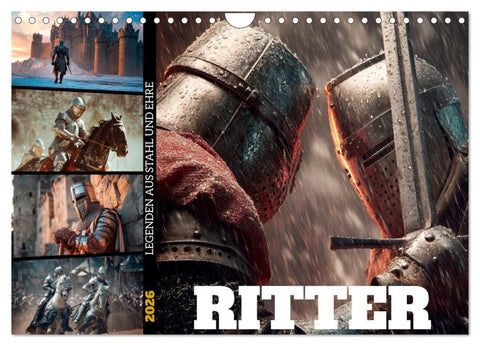 Ritter - Legenden aus Stahl und Ehre (Wandkalender 2026 DIN A4 quer), CALVENDO Monatskalender