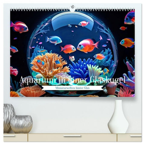 Aquarium in einer Glaskugel (hochwertiger Premium Wandkalender 2027 DIN A2 quer), Kunstdruck in Hochglanz