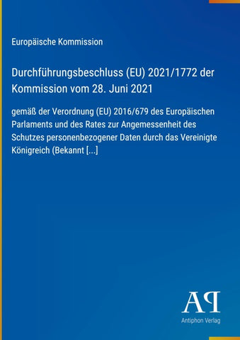 Durchführungsbeschluss (EU) 2021/1772 der Kommission vom 28. Juni 2021