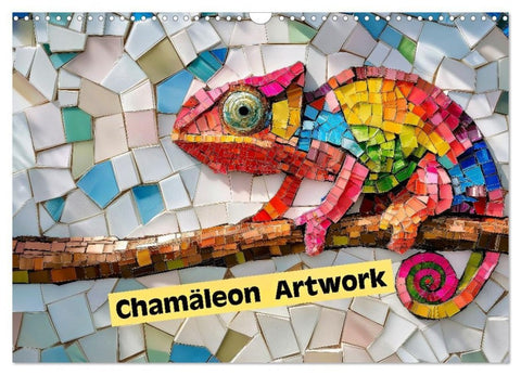 Chamäleon Artwork (Wandkalender 2027 DIN A3 quer), CALVENDO Monatskalender