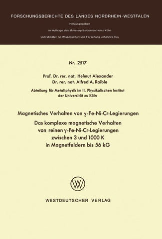 Magnetisches Verhalten von γ-Fe-Ni-Cr-Legierungen