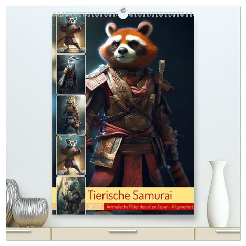 Tierische Samurai (hochwertiger Premium Wandkalender 2027 DIN A2 hoch), Kunstdruck in Hochglanz