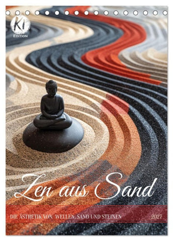 Zen aus Sand (Tischkalender 2027 DIN A5 hoch), CALVENDO Monatskalender