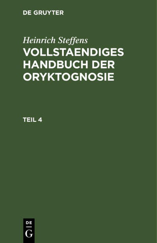 Vollstaendiges Handbuch der Oryktognosie. Teil 4