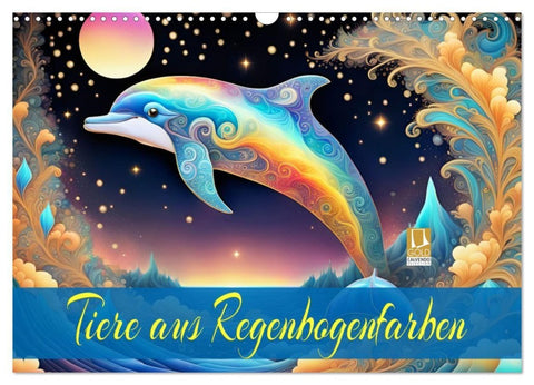 Tiere aus Regenbogenfarben (Wandkalender 2027 DIN A3 quer), CALVENDO Monatskalender