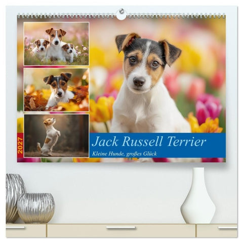 Jack Russell Terrier (hochwertiger Premium Wandkalender 2027 DIN A2 quer), Kunstdruck in Hochglanz