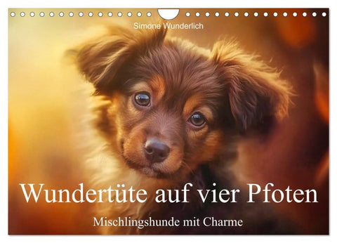 Wundertüte auf vier Pfoten - Mischlingshunde mit Charme (Wandkalender 2026 DIN A4 quer), CALVENDO Monatskalender