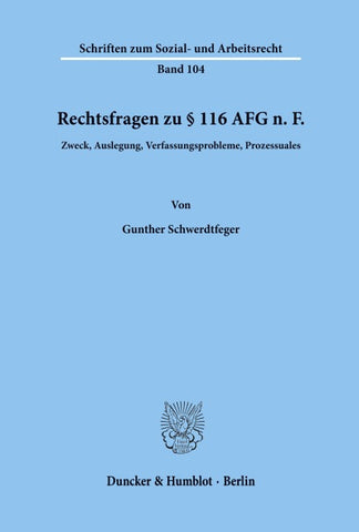 Rechtsfragen zu § 116 AFG n. F.
