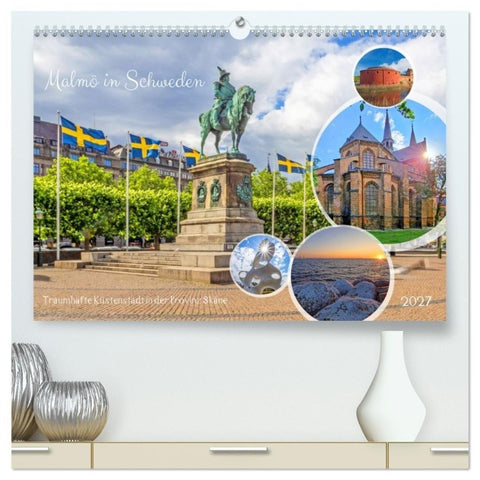 Malmö in Schweden (hochwertiger Premium Wandkalender 2027 DIN A2 quer), Kunstdruck in Hochglanz