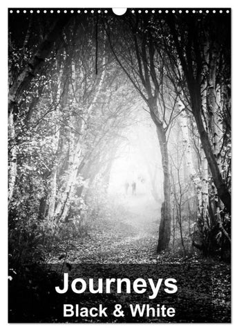 Journeys - Black & White (Wall Calendar 2026 DIN A3 portrait), CALVENDO 12 Month Wall Calendar