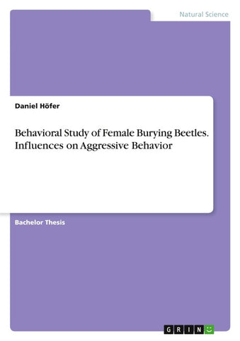 Behavioral Study of Female Burying Beetles. Influences on Aggressive Behavior