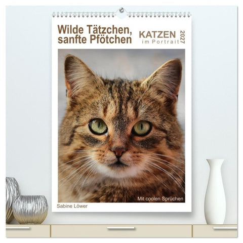 Wilde Tätzchen, sanfte Pfötchen (hochwertiger Premium Wandkalender 2027 DIN A2 hoch), Kunstdruck in Hochglanz