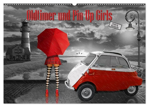 Oldtimer und Pin-Up Girls by Mausopardia (Wandkalender 2027 DIN A2 quer), CALVENDO Monatskalender