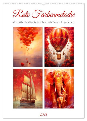 Rote Farbenmelodie (Wandkalender 2027 DIN A2 hoch), CALVENDO Monatskalender