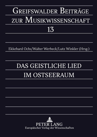 Das Geistliche Lied im Ostseeraum