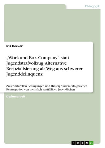 "Work and Box Company" statt Jugendstrafvollzug. Alternative Resozialisierung als Weg aus schwerer Jugenddelinquenz