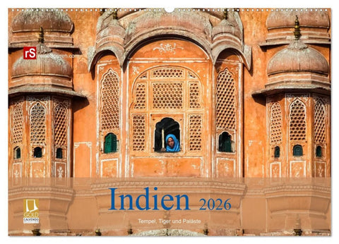 Indien 2026 Tempel, Tiger und Paläste (Wandkalender 2026 DIN A2 quer), CALVENDO Monatskalender