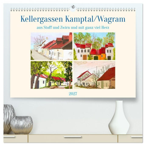 Wagramer Kellergassen (hochwertiger Premium Wandkalender 2027 DIN A2 quer), Kunstdruck in Hochglanz