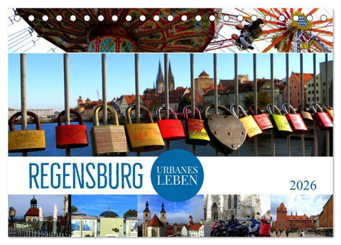 REGENSBURG - urbanes Leben (Tischkalender 2026 DIN A5 quer), CALVENDO Monatskalender