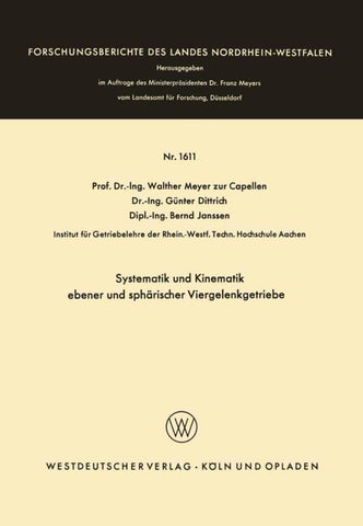 Systematik und Kinematik ebener und sphärischer Viergelenkgetriebe