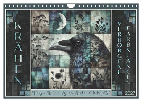 Krähen. Verborgene Farbnuancen. Kunst. (Wandkalender 2027 DIN A4 quer), CALVENDO Monatskalender